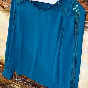 Women’s Loft Teal long Sleeve Blouse XS